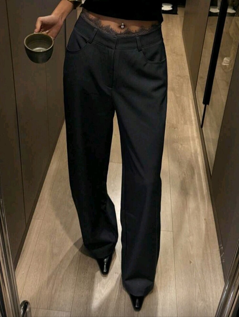 Women's Casual Loose Lace Patchwork Pants School